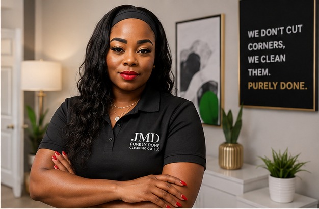 Jessica, owner of JMD Purely Done Cleaning Co. LLC