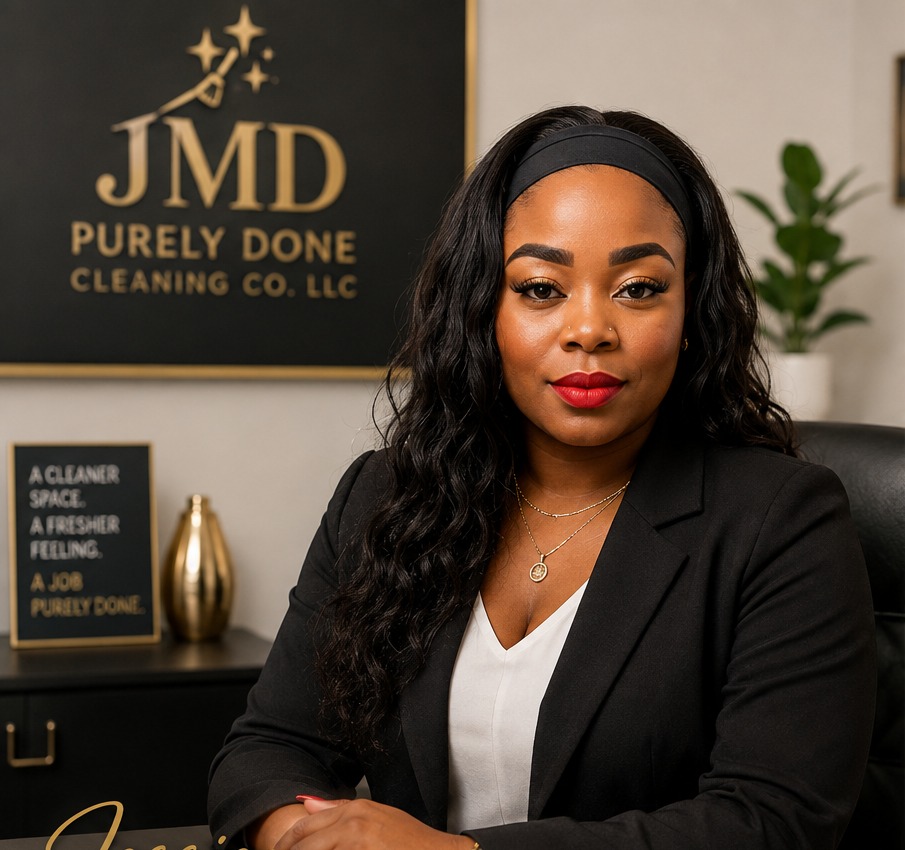 Jessica, owner of JMD Purely Done Cleaning Co. LLC